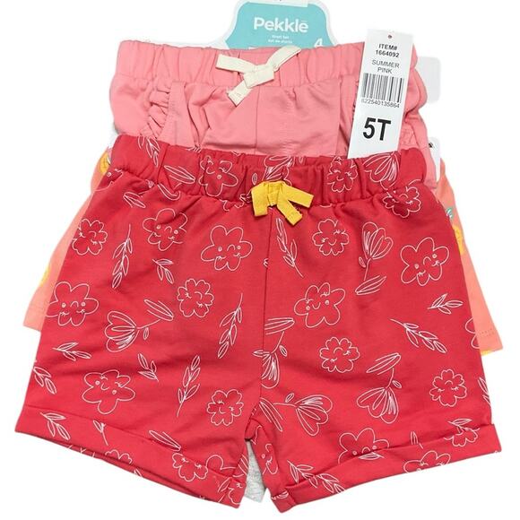 Pekkle Girls Floral Pineapple Shorts & Shirts 8 Piece Set Size 5 NWT - Picture 3 of 13